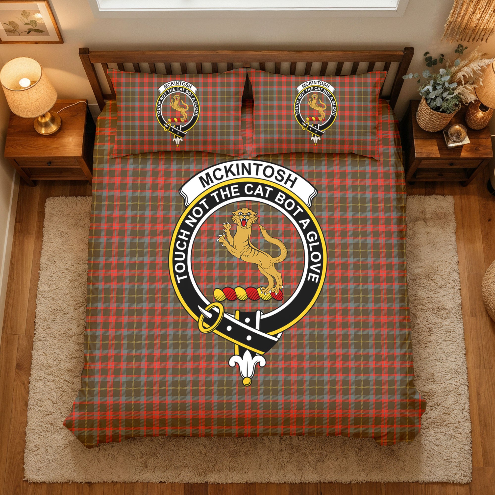 McKintosh Hunting Weathered Tartan Crest Bedding Set