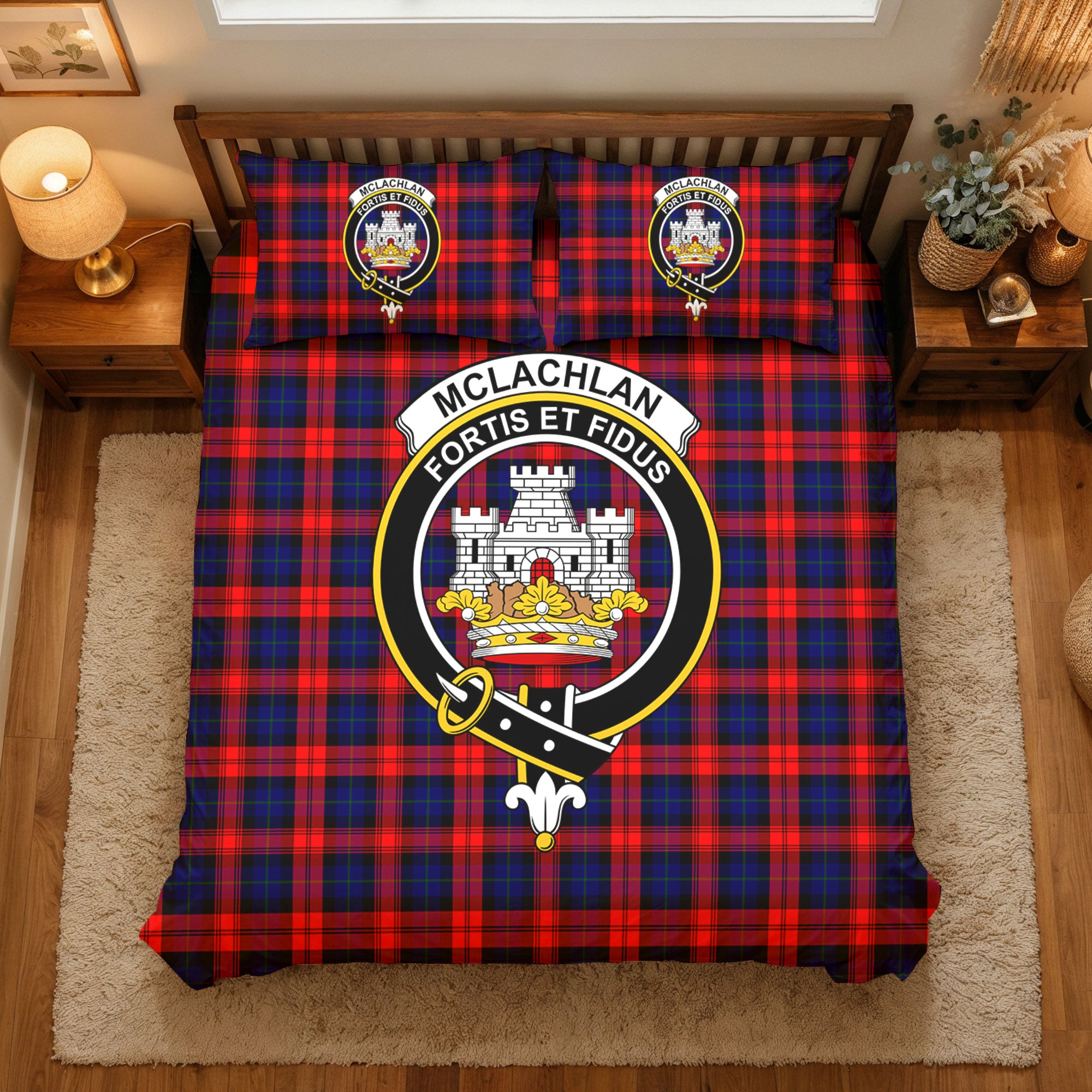 McLachlan Modern Tartan Crest Bedding Set