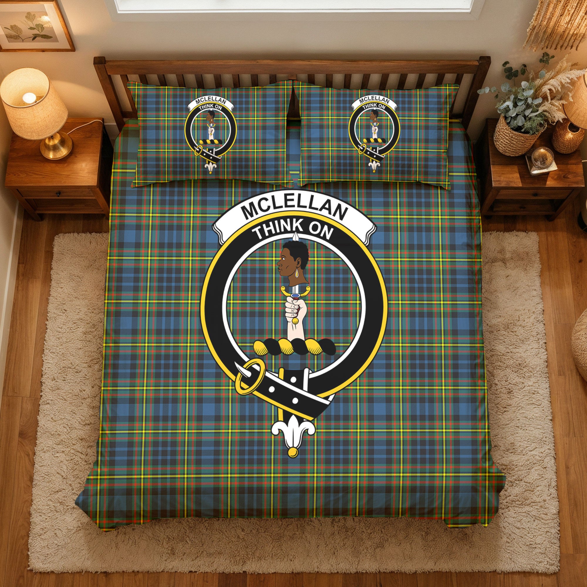 McLellan Ancient Tartan Crest Bedding Set
