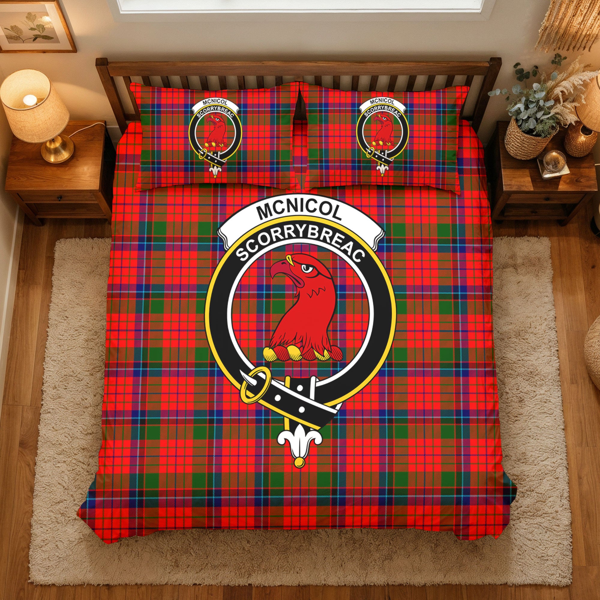 McNicol (of Scorrybreac) Tartan Crest Bedding Set
