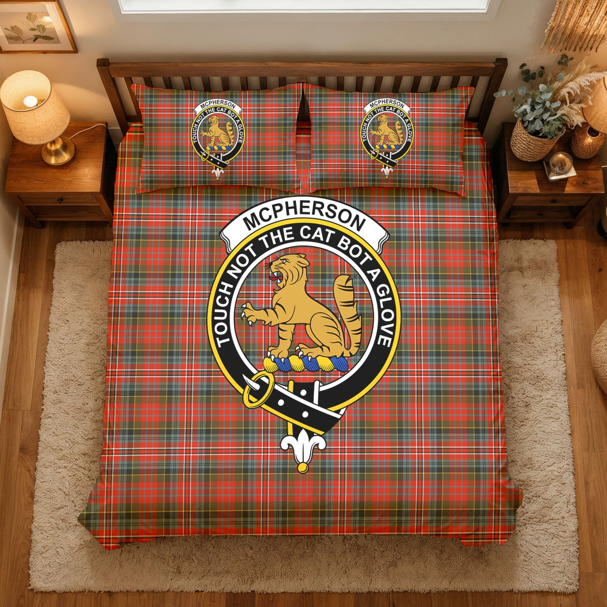 McPherson Weathered Tartan Crest Bedding Set