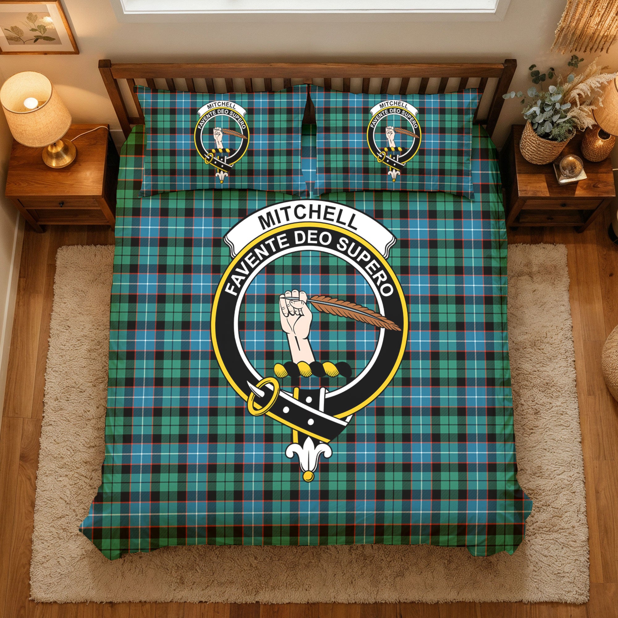 Mitchell Ancient Tartan Crest Bedding Set