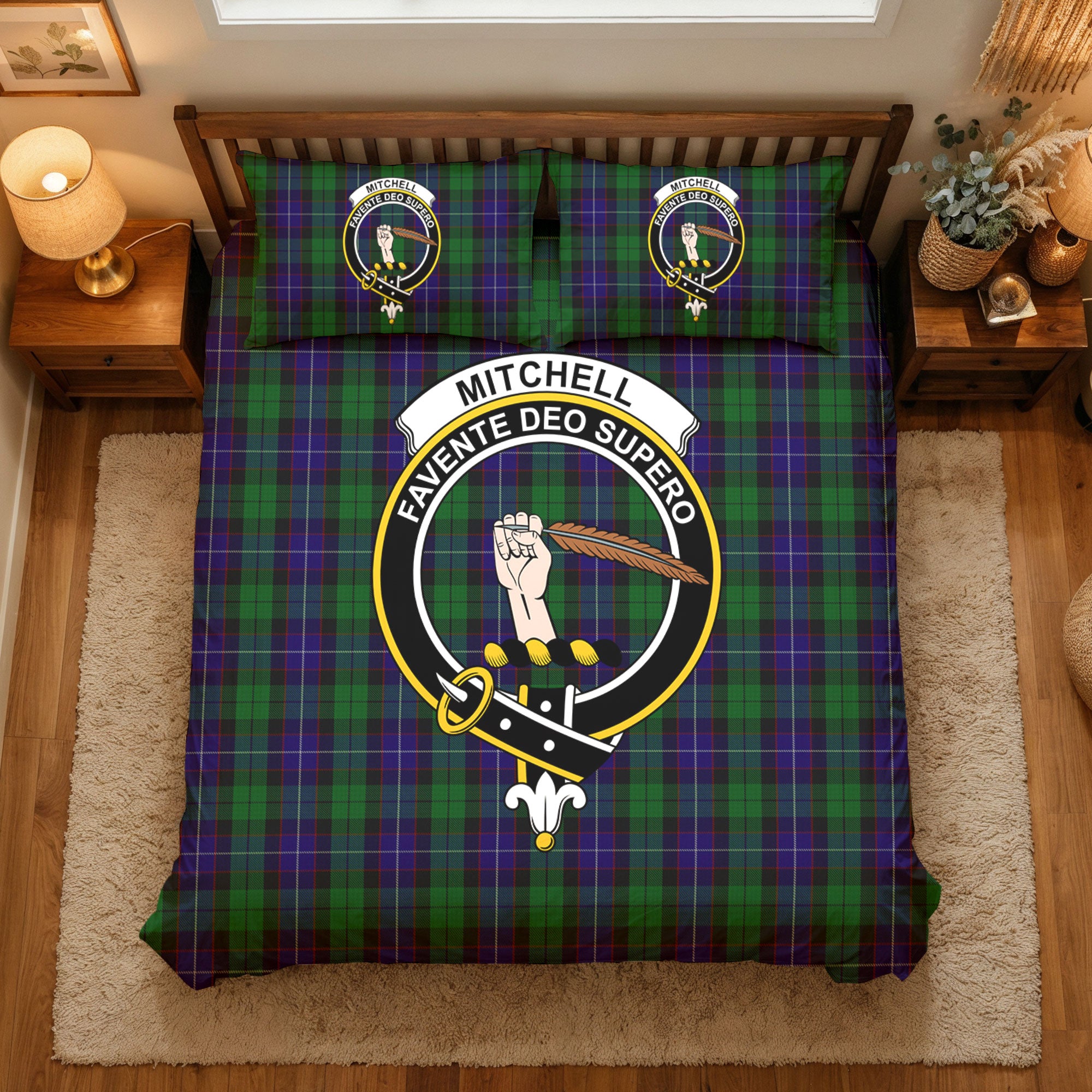 Mitchell Tartan Crest Bedding Set