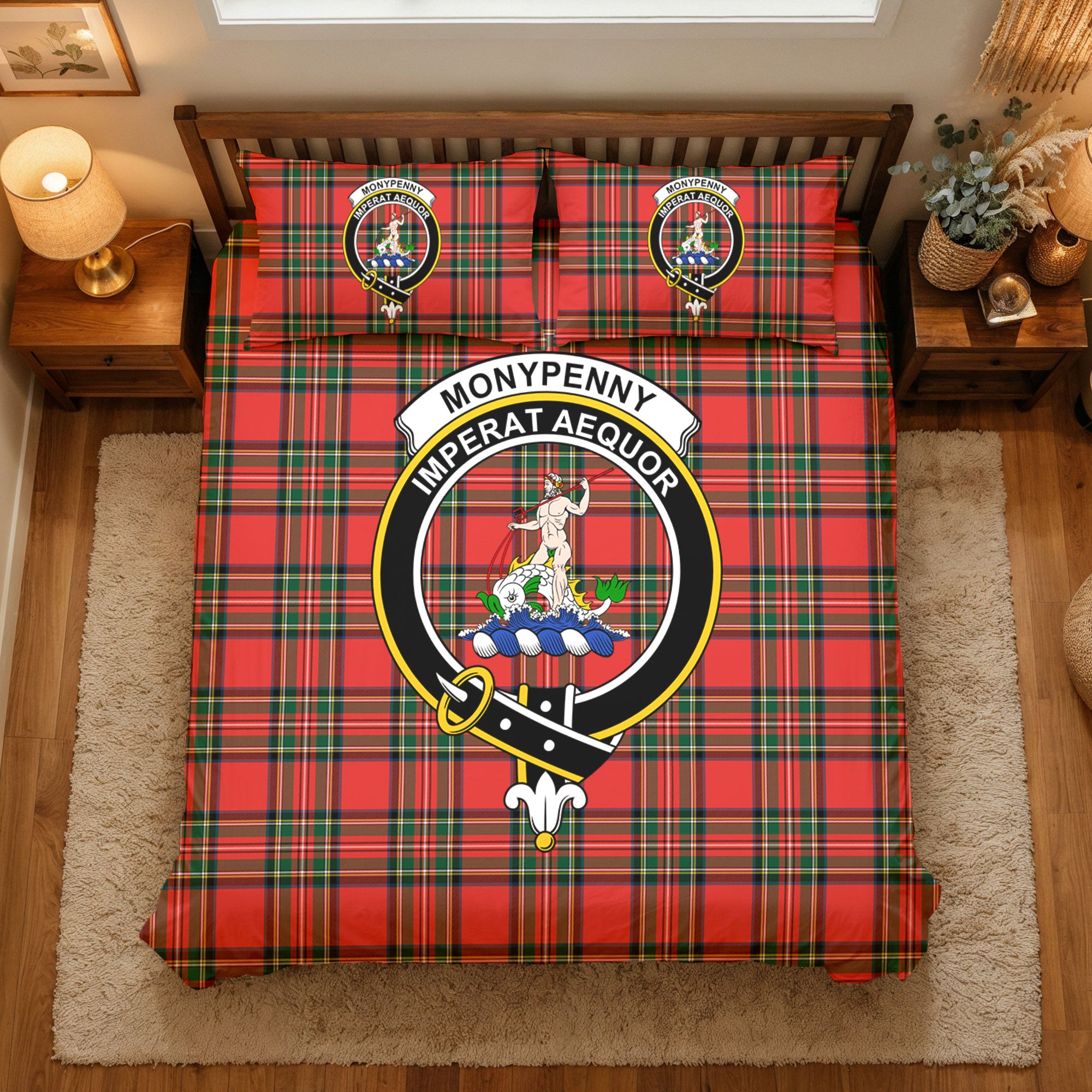 Monypenny Tartan Crest Bedding Set
