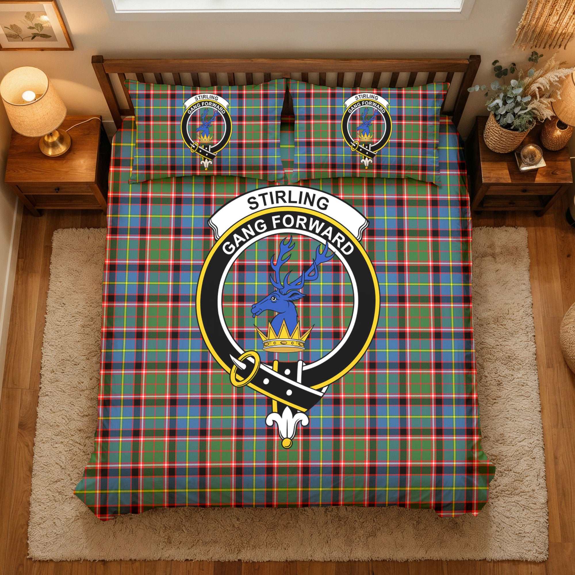 Stirling (of Cadder-Present Chief) Tartan Crest Bedding Set