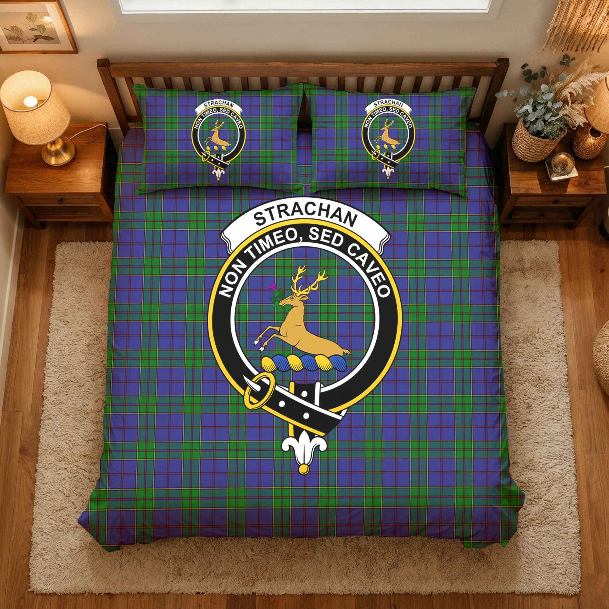 Strachan Tartan Crest Bedding Set