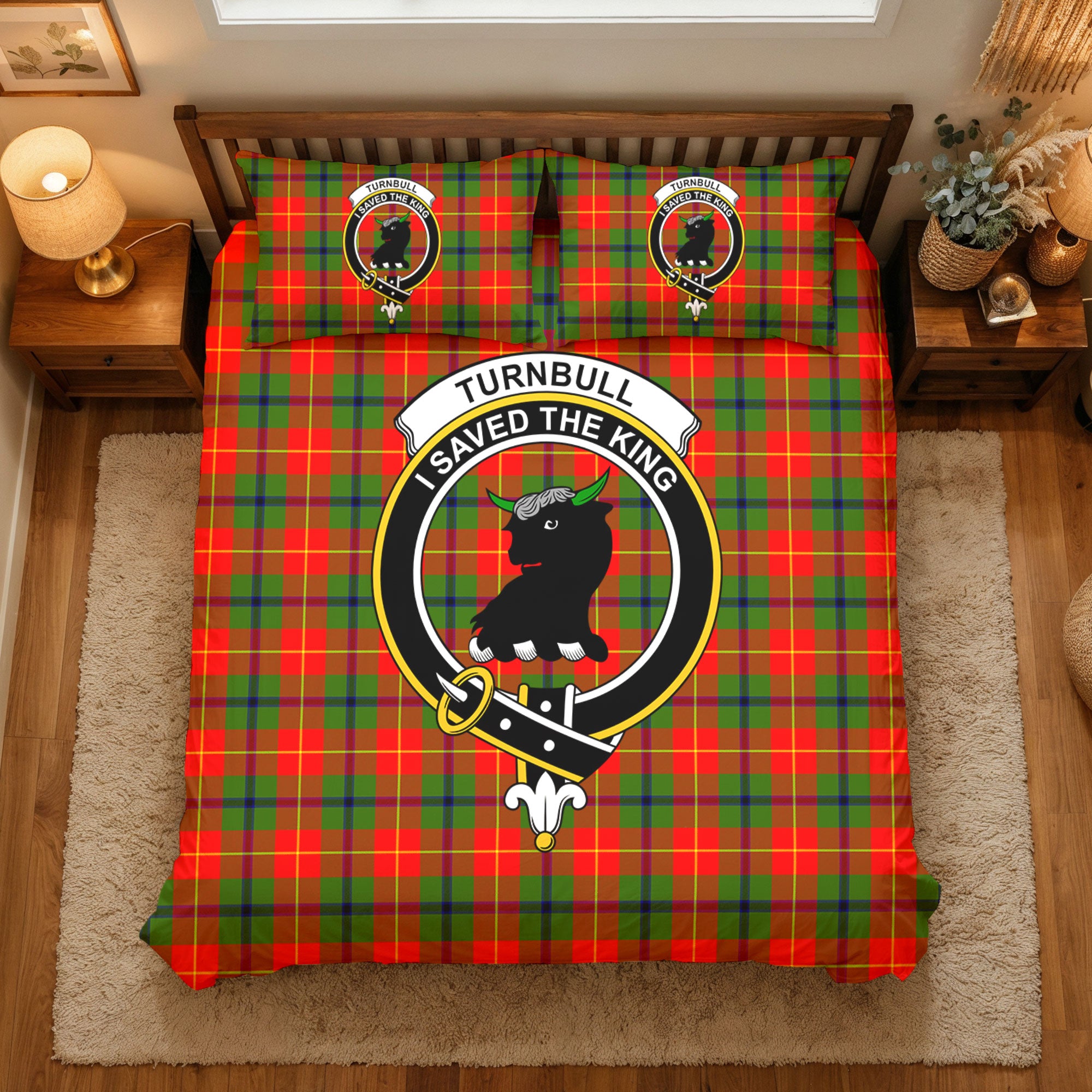 Turnbull Dress Tartan Crest Bedding Set