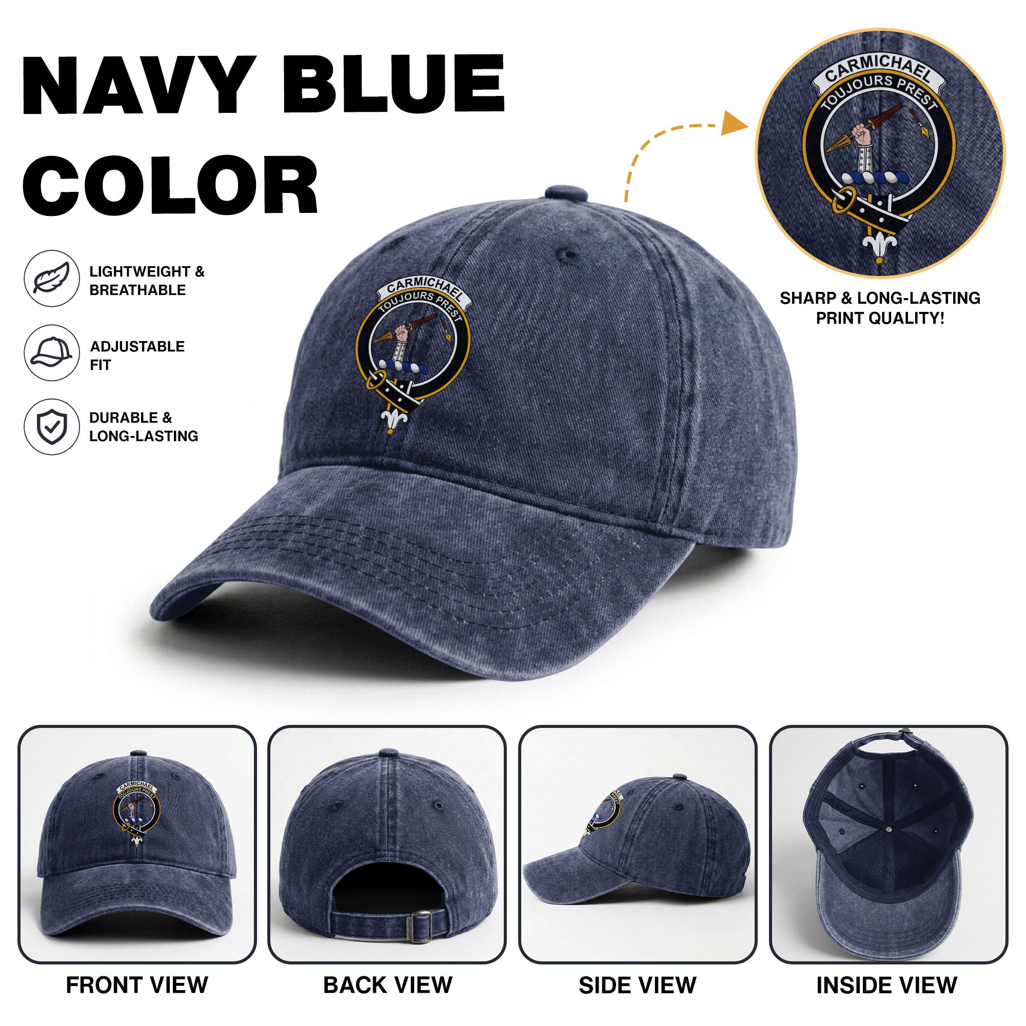 Carmichael Crest Washed Classic Cap