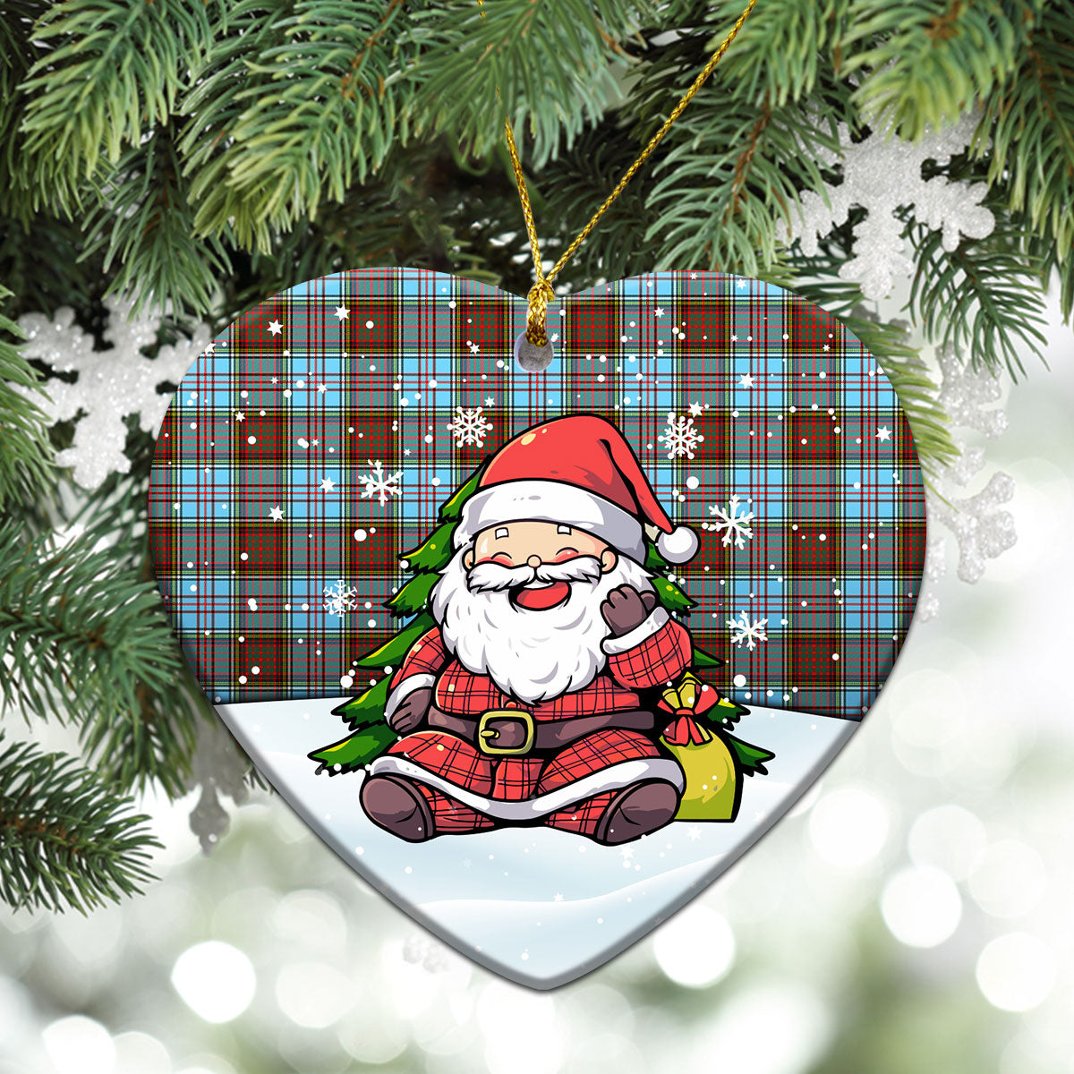 Anderson Ancient Tartan Christmas Ceramic Ornament - Scottish Santa Style