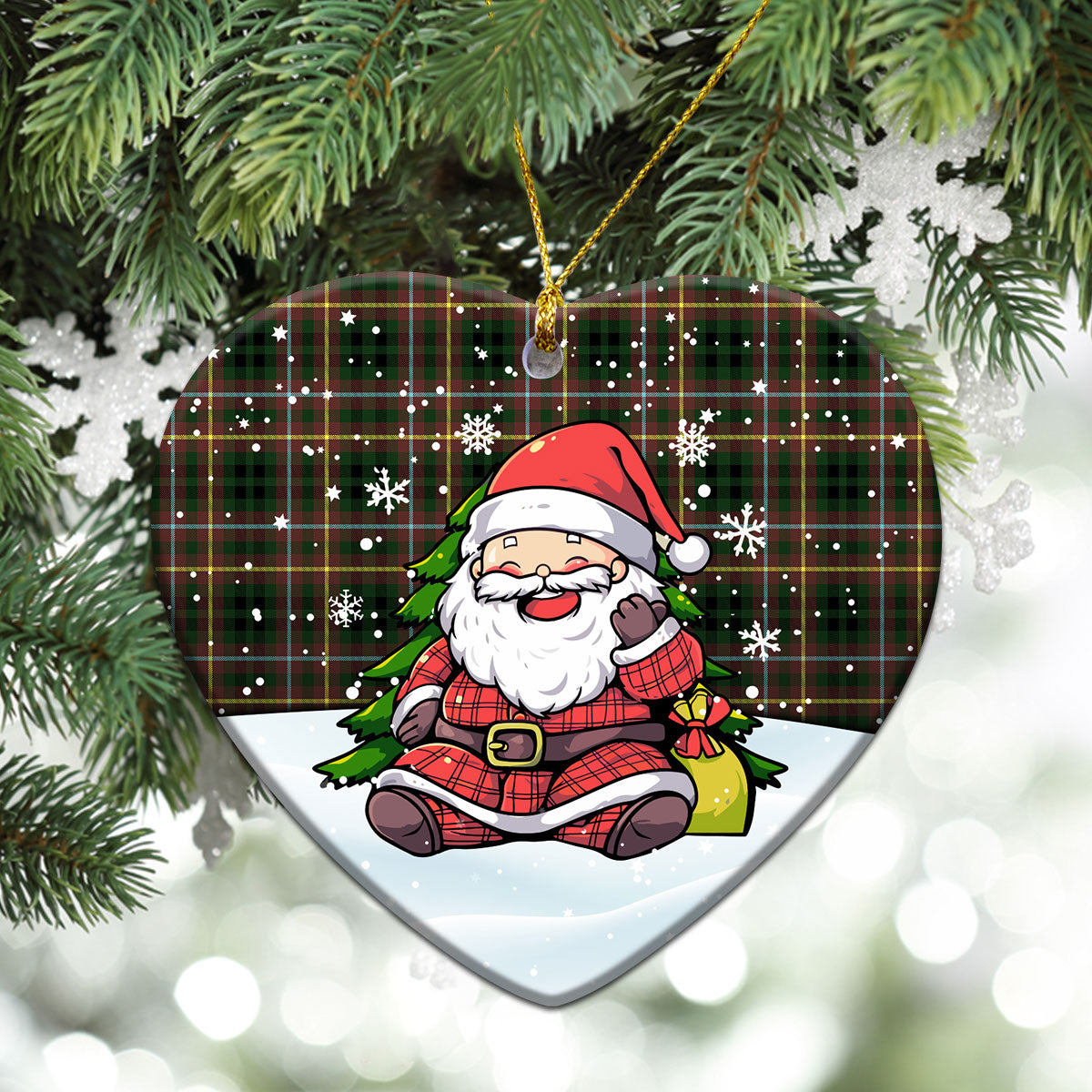 Buchanan Hunting Tartan Christmas Ceramic Ornament - Scottish Santa Style