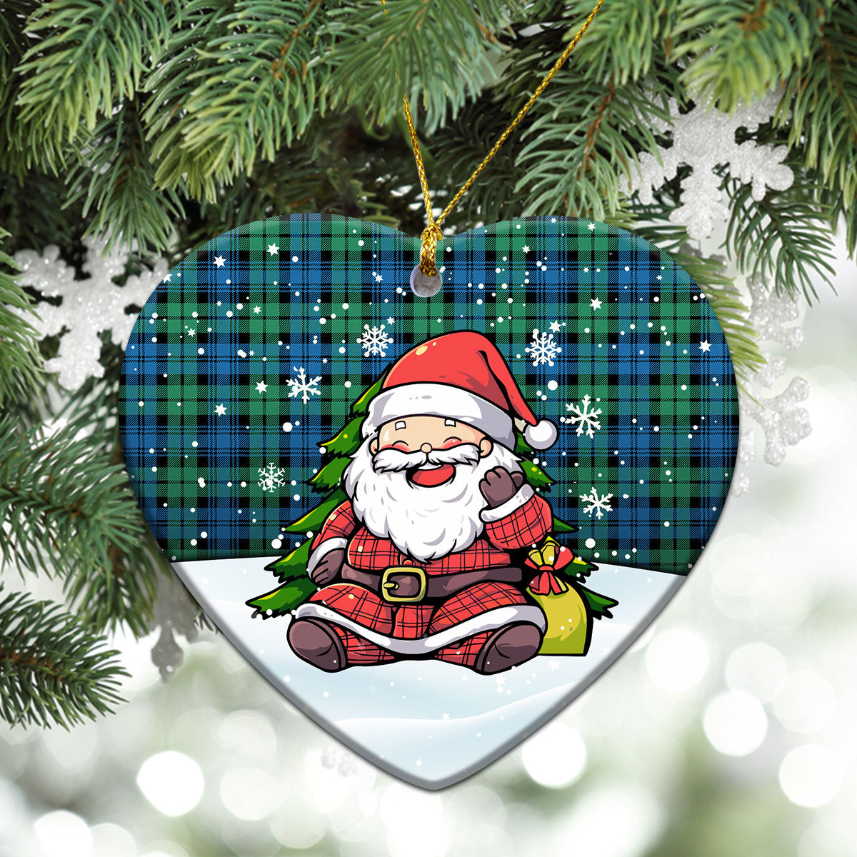 Campbell Ancient 01 Tartan Christmas Ceramic Ornament - Scottish Santa Style