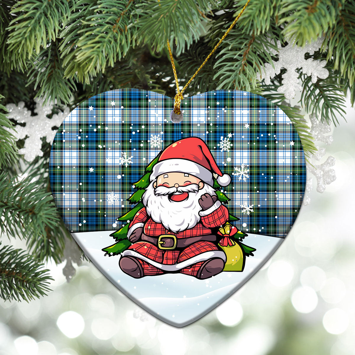 Campbell Dress Ancient Tartan Christmas Ceramic Ornament - Scottish Santa Style