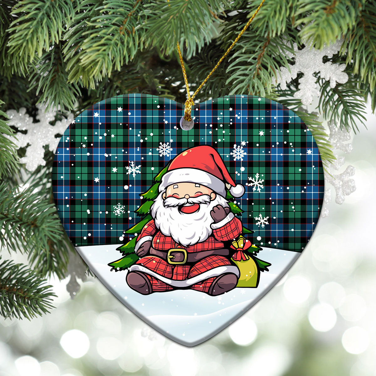 Galbraith Ancient Tartan Christmas Ceramic Ornament - Scottish Santa Style