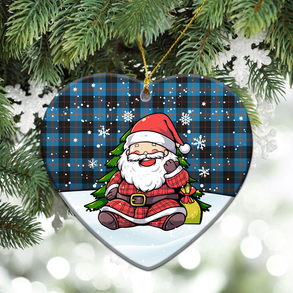 Horsburgh Tartan Christmas Ceramic Ornament - Scottish Santa Style