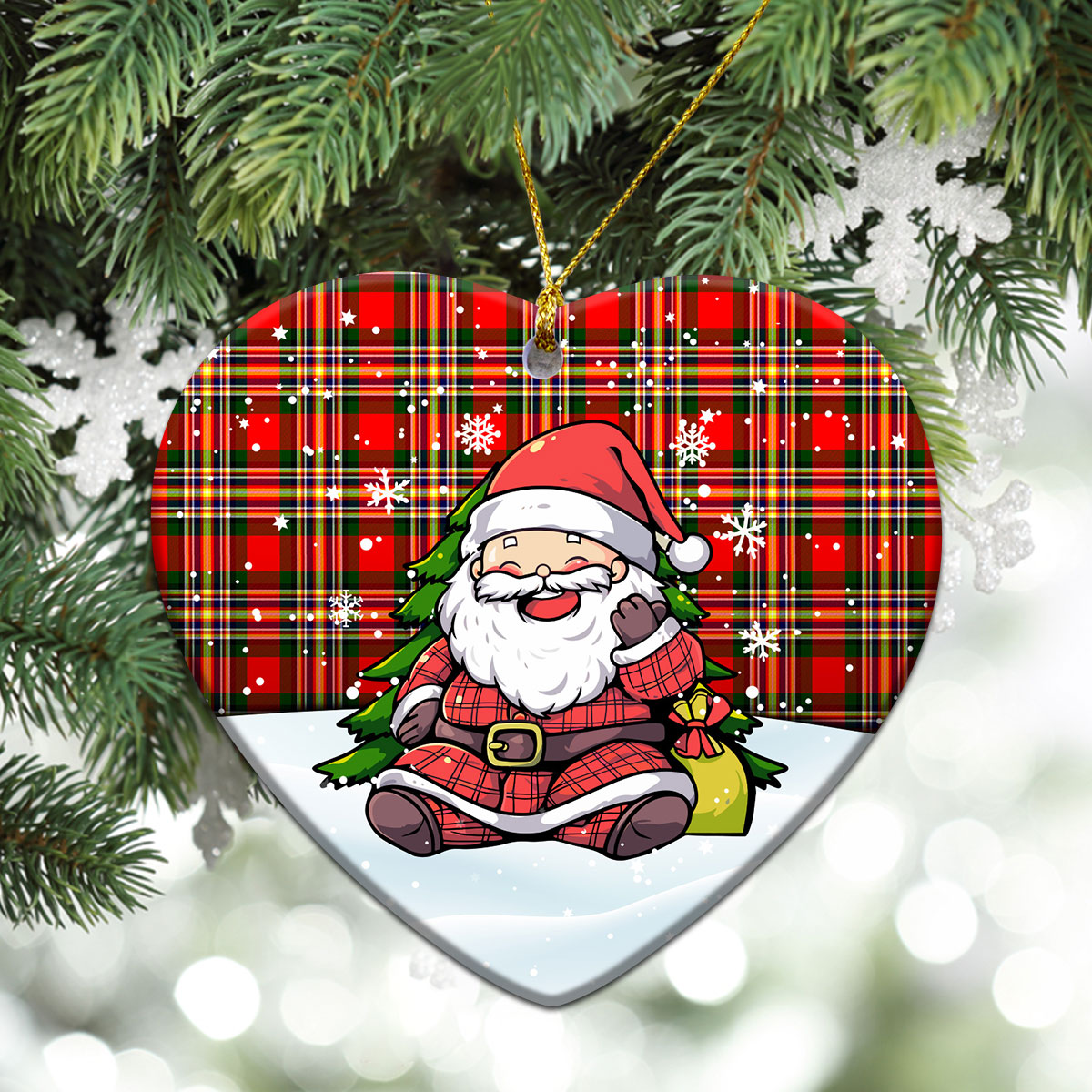 MacGill Modern Tartan Christmas Ceramic Ornament - Scottish Santa Style