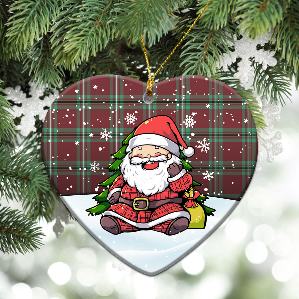 MacGregor Hunting Ancient Tartan Christmas Ceramic Ornament - Scottish Santa Style