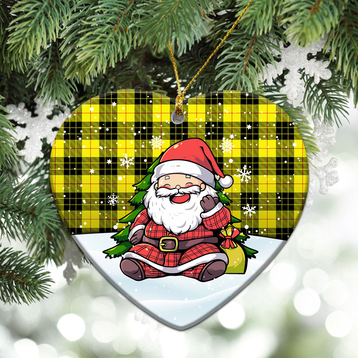 MacLeod of Lewis Modern Tartan Christmas Ceramic Ornament - Scottish Santa Style