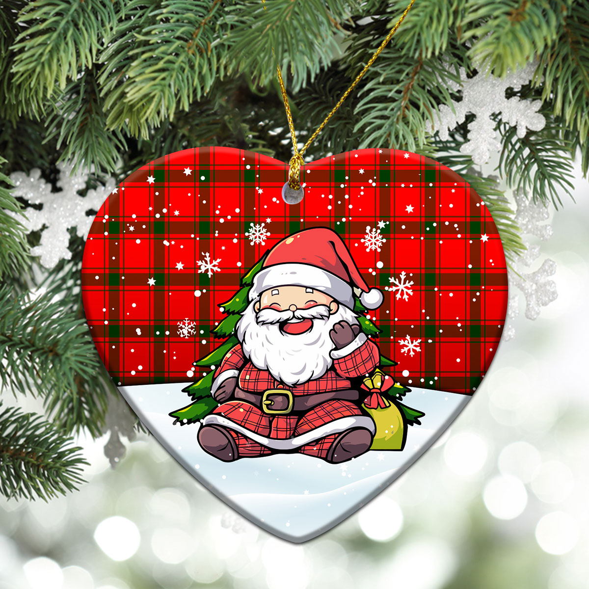 McDonald of Sleat Tartan Christmas Ceramic Ornament - Scottish Santa Style