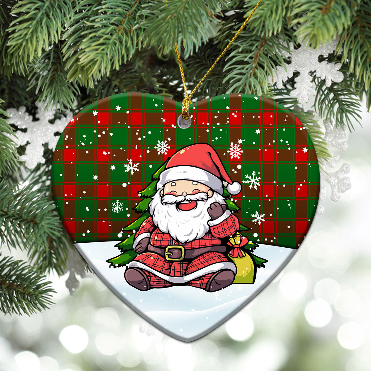 Middleton Modern Tartan Christmas Ceramic Ornament - Scottish Santa Style