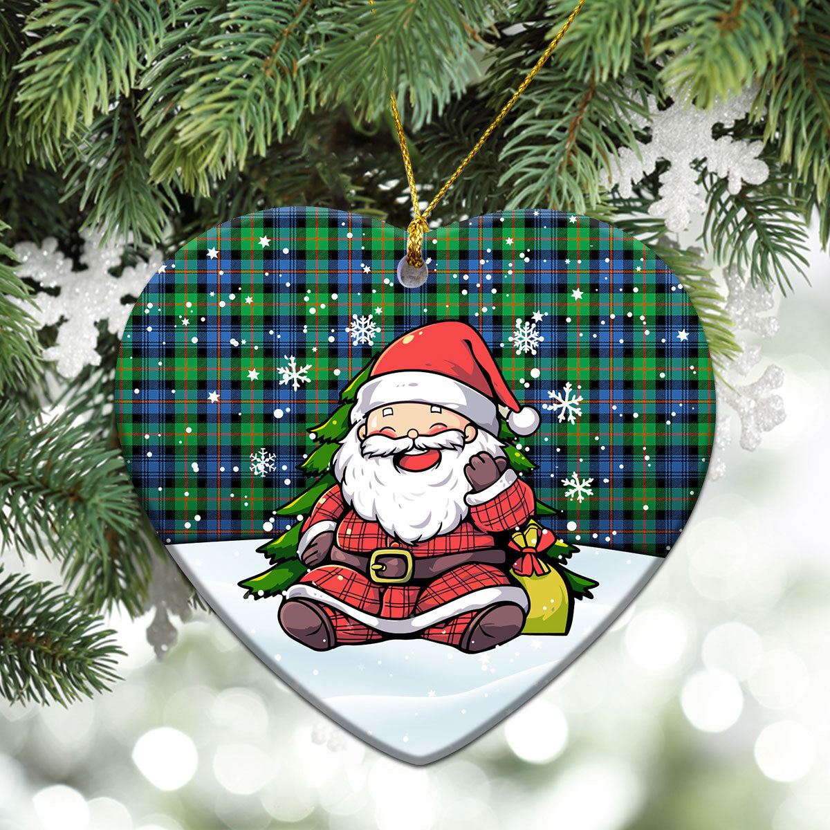 Murray of Atholl Ancient Tartan Christmas Ceramic Ornament - Scottish Santa Style