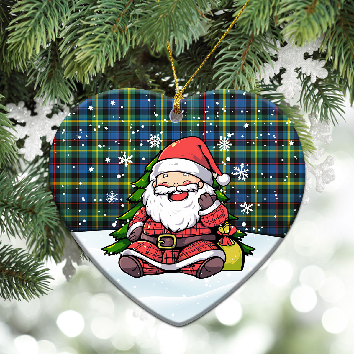 Watson Ancient Tartan Christmas Ceramic Ornament - Scottish Santa Style