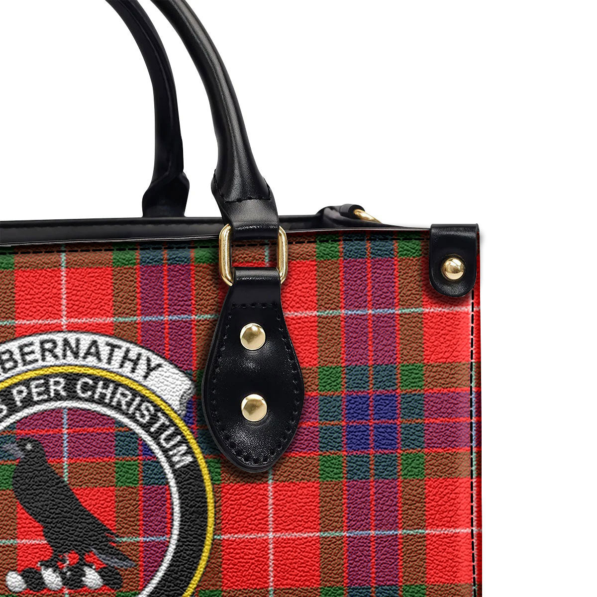 Abernathy Tartan Crest Leather Handbag