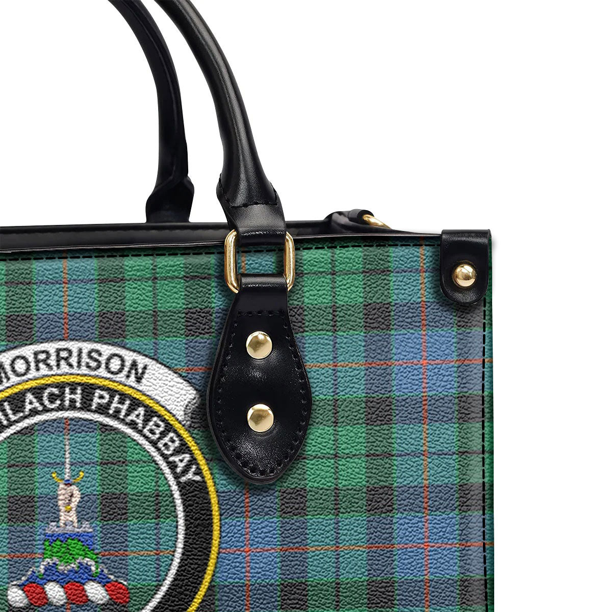 Morrison Ancient Tartan Crest Leather Handbag