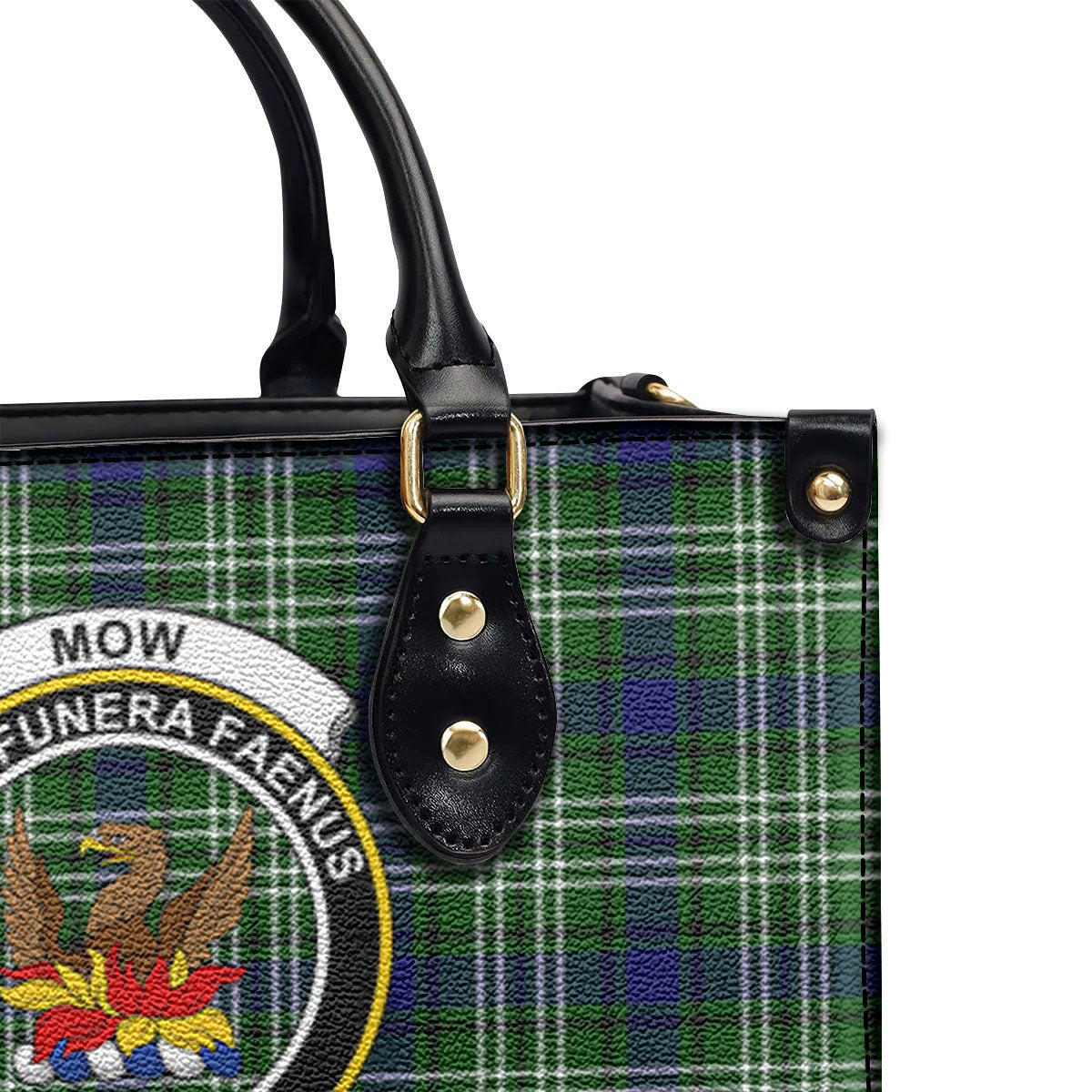 Mow Tartan Crest Leather Handbag