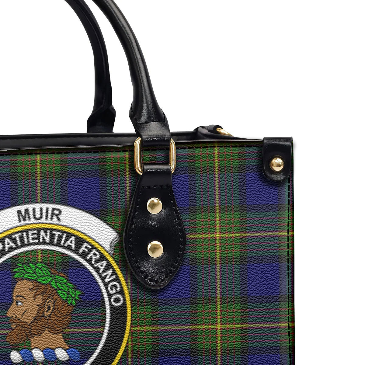 Muir Tartan Crest Leather Handbag