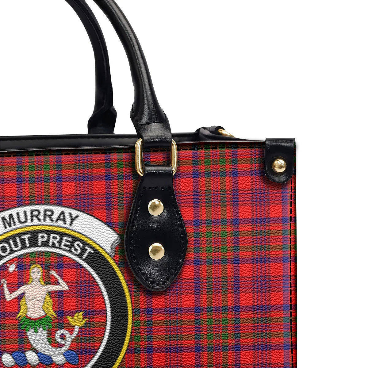Murray (of Dysart) Tartan Crest Leather Handbag