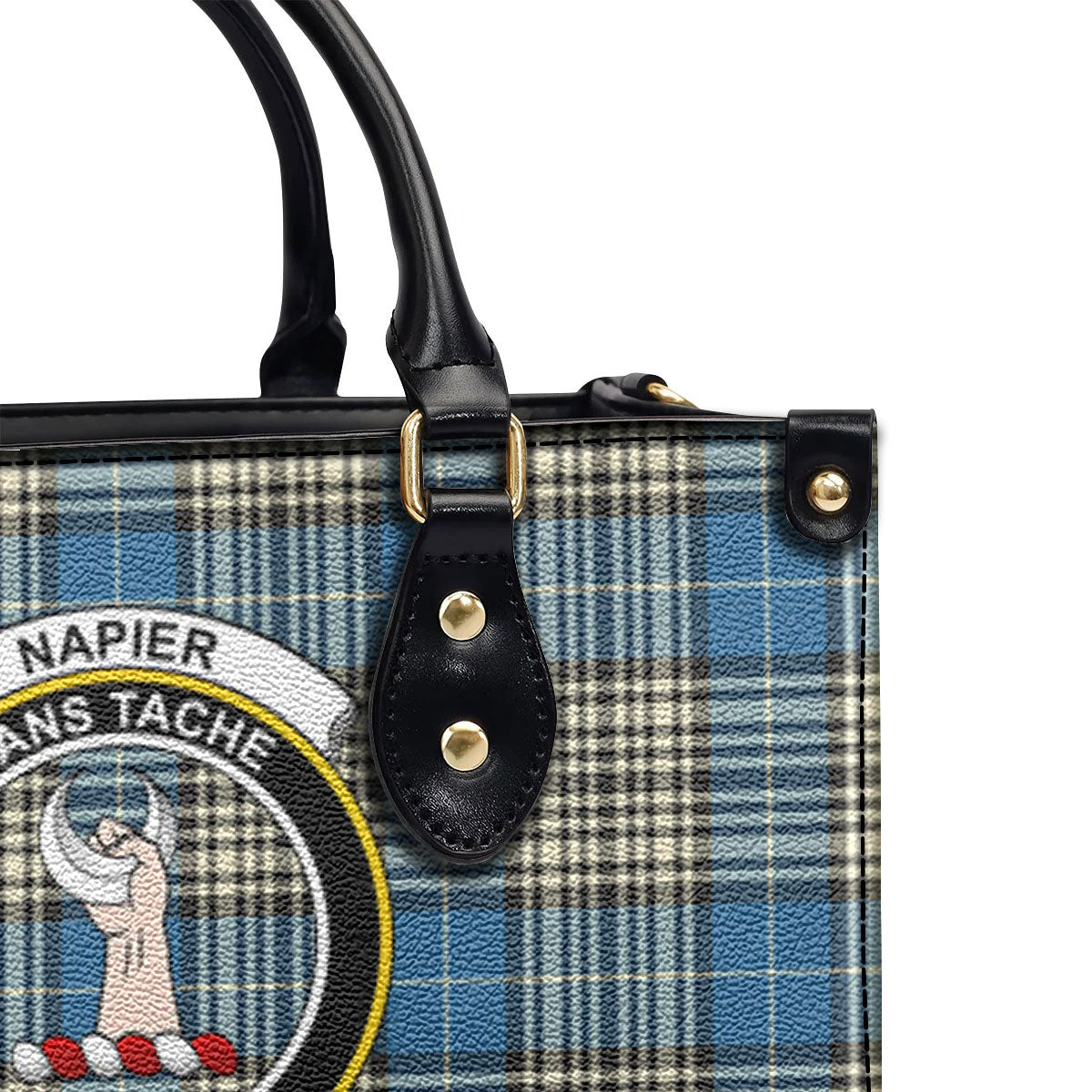 Napier Ancient Tartan Crest Leather Handbag