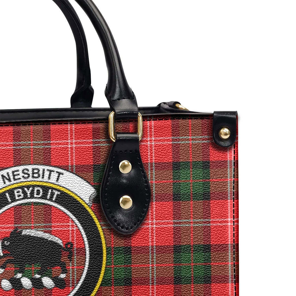 Nesbitt Modern Tartan Crest Leather Handbag