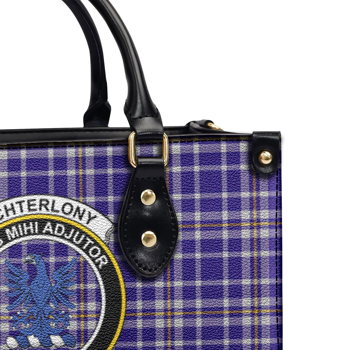 Ochterlony Tartan Crest Leather Handbag