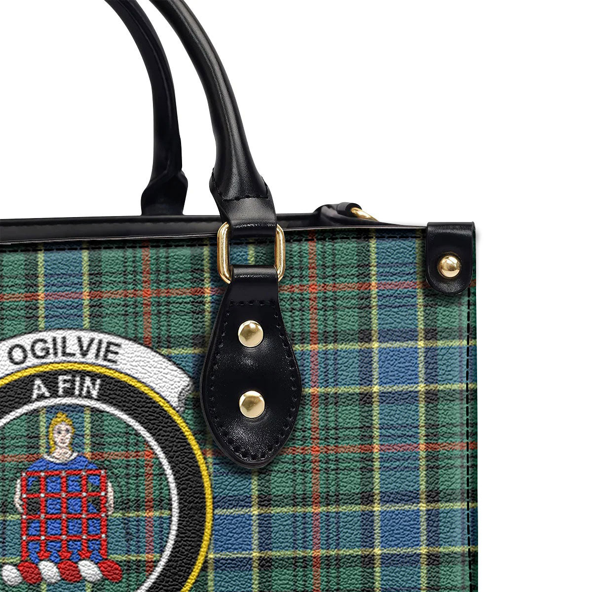 Ogilvie Hunting Ancient Tartan Crest Leather Handbag
