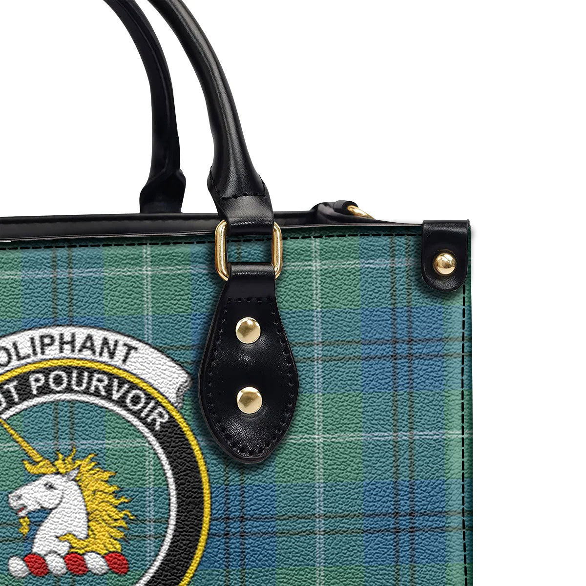 Oliphant Ancient Tartan Crest Leather Handbag