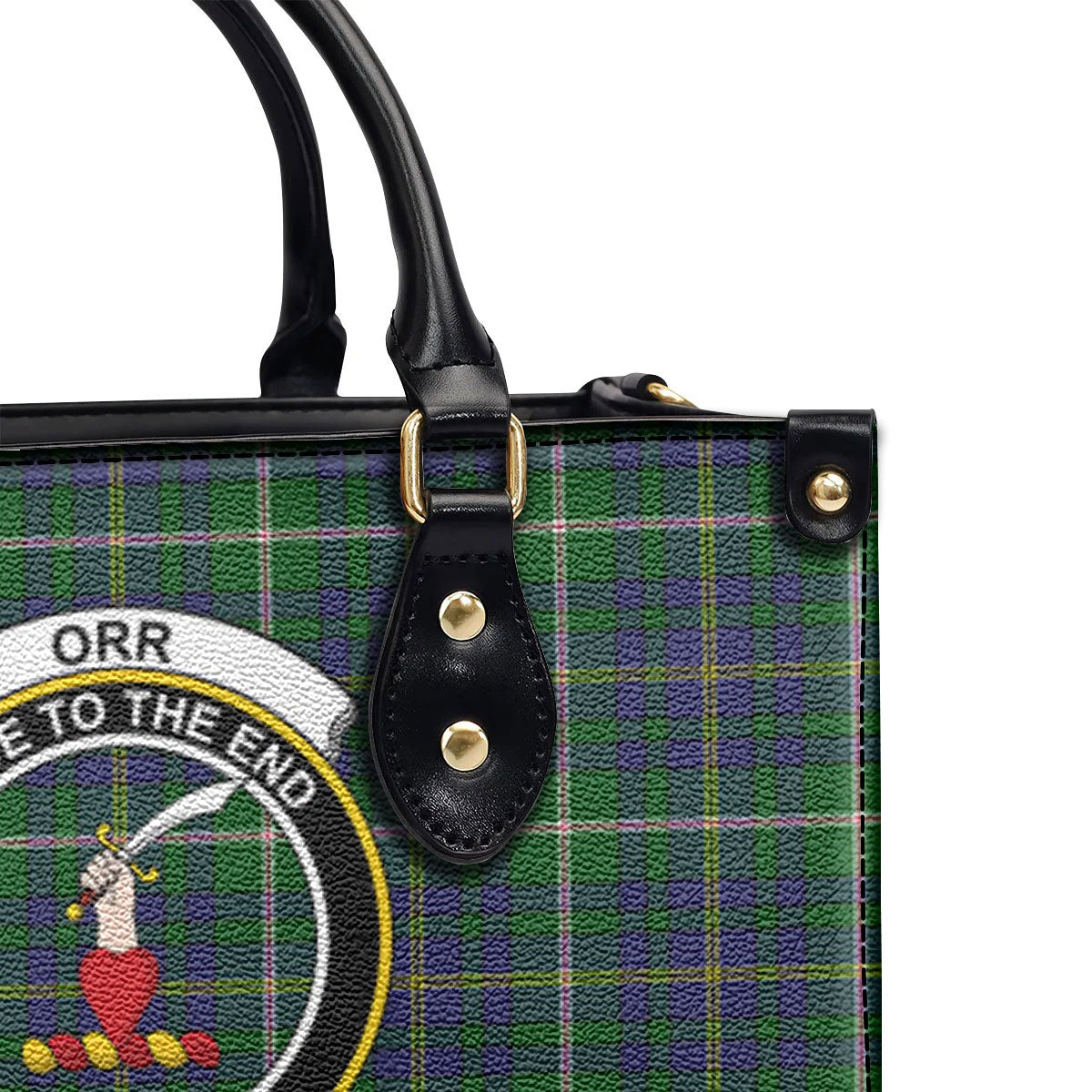 Orr Tartan Crest Leather Handbag