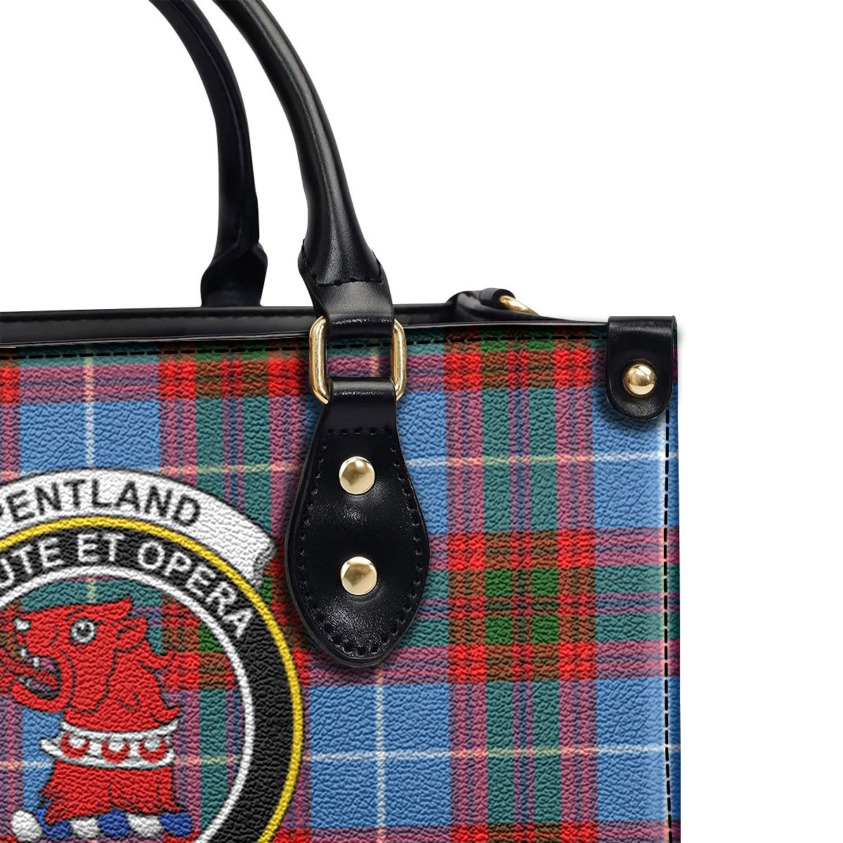 Pentland Tartan Crest Leather Handbag