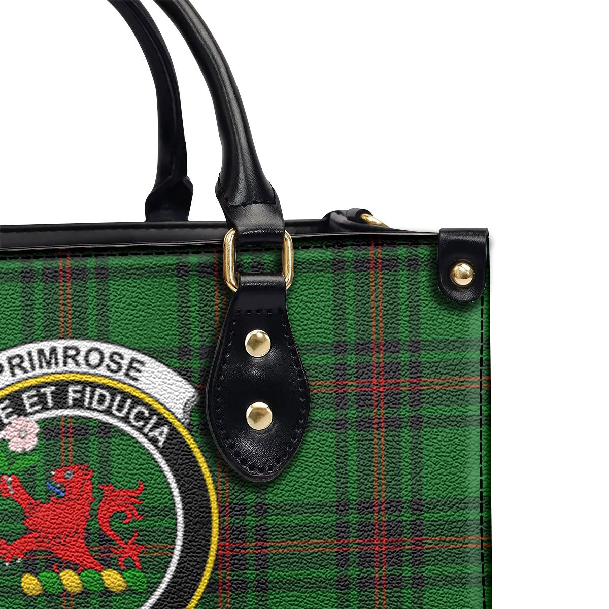 Primrose Tartan Crest Leather Handbag