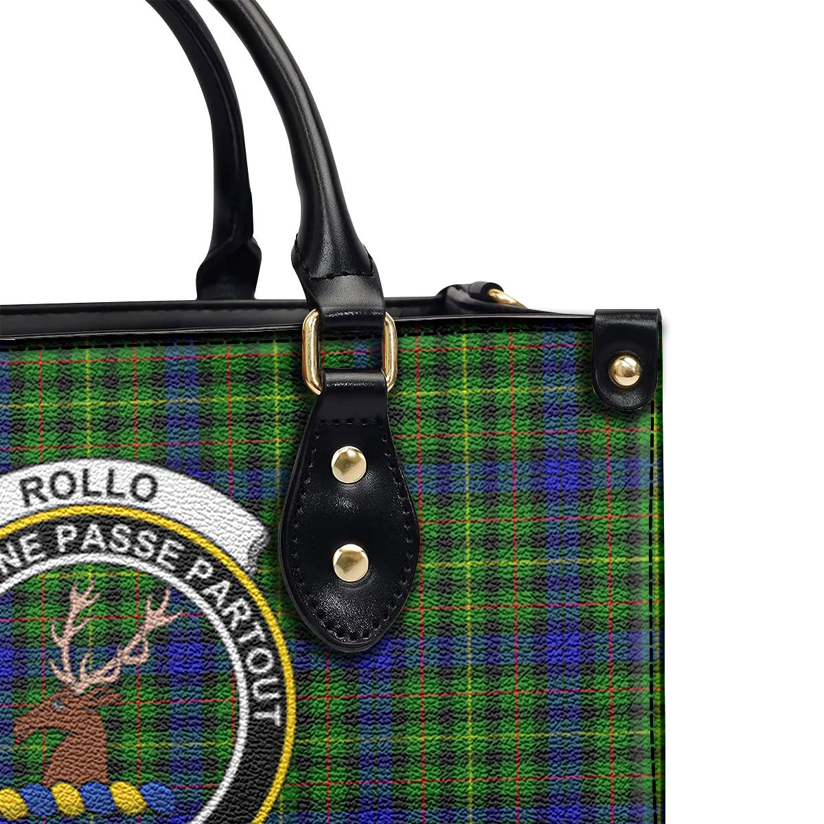 Rollo Modern Tartan Crest Leather Handbag