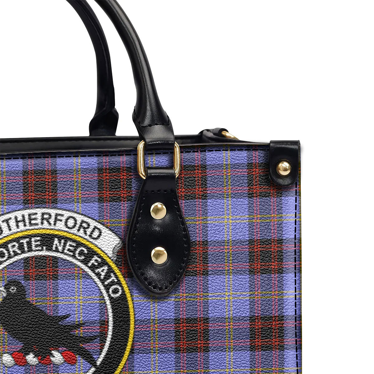 Rutherford Tartan Crest Leather Handbag