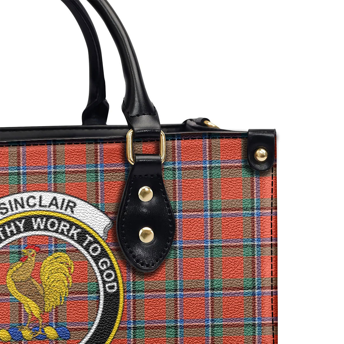 Sinclair Ancient Tartan Crest Leather Handbag