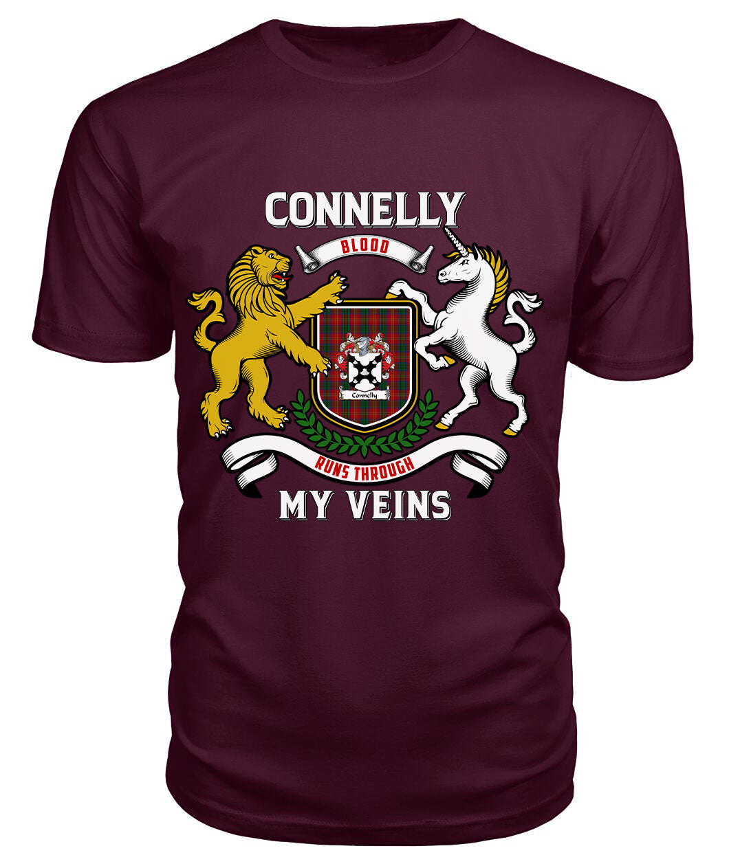 Connelly Tartan Crest 2D T-shirt - Blood Runs Through My Veins Style