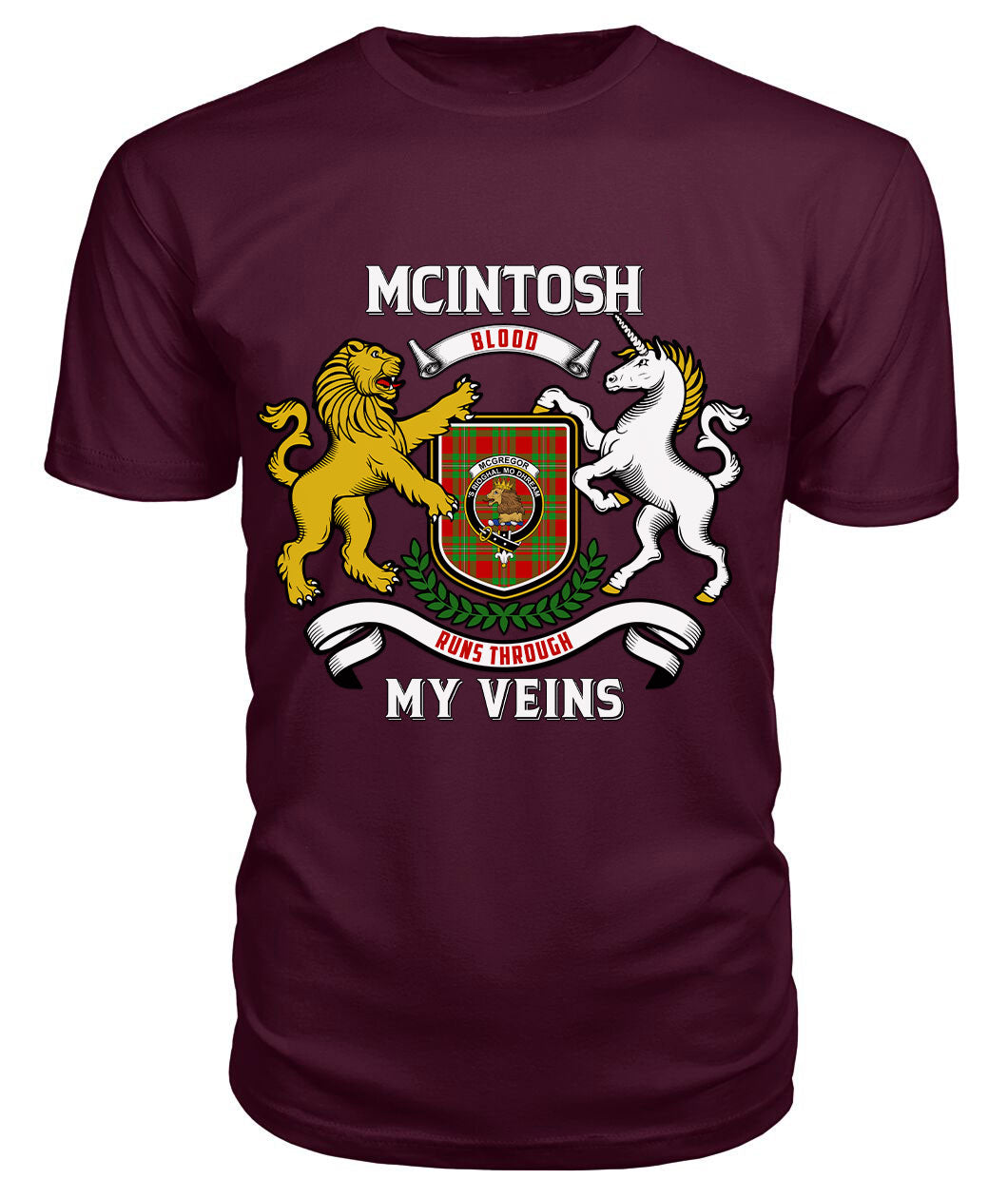 McGregor Modern Tartan Crest 2D T-shirt - Blood Runs Through My Veins Style