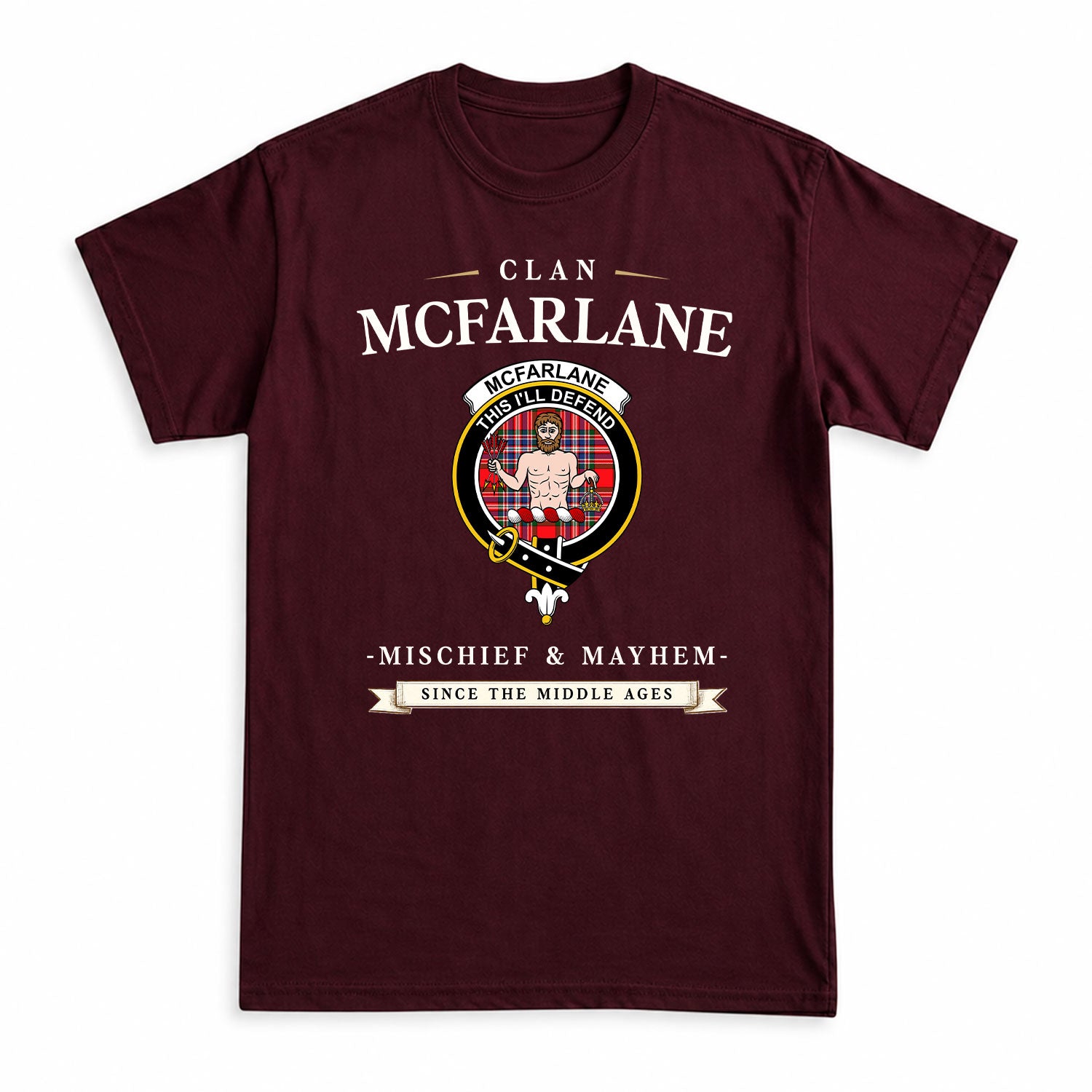 McFarlane Modern Tartan Crest Mischief and Mayhem T-shirt