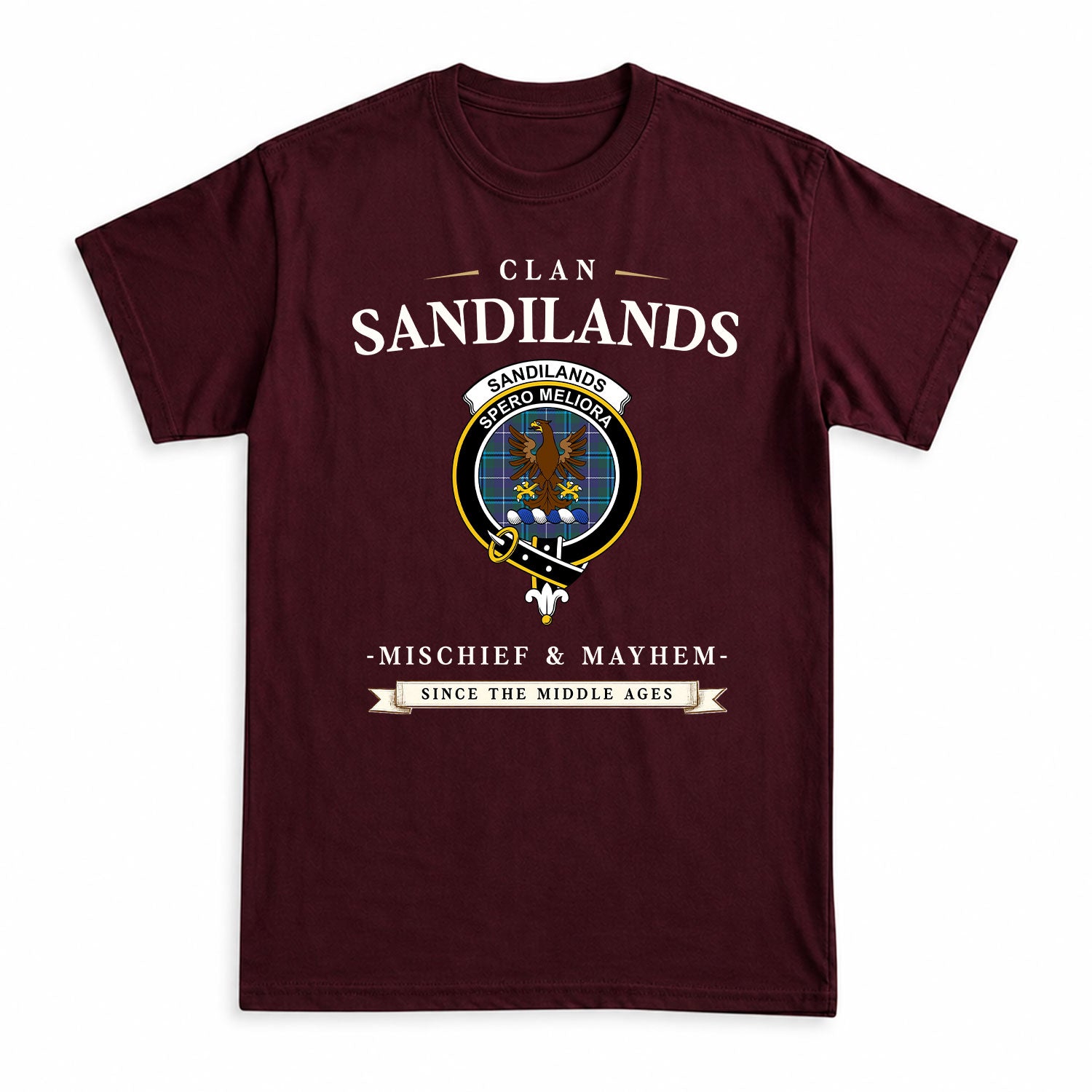 Sandilands Tartan Crest Mischief and Mayhem T-shirt