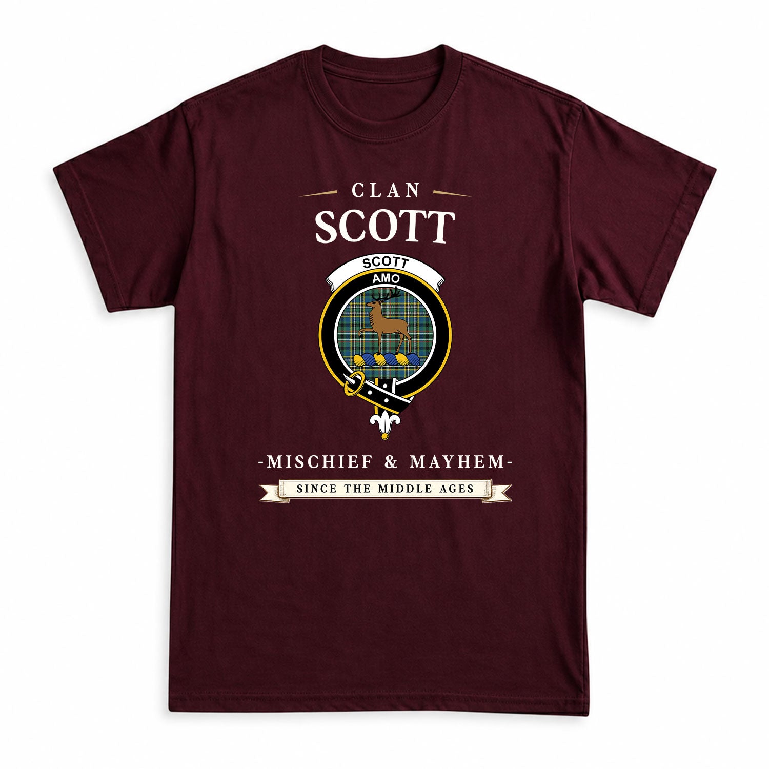 Scott Green Ancient Tartan Crest Mischief and Mayhem T-shirt