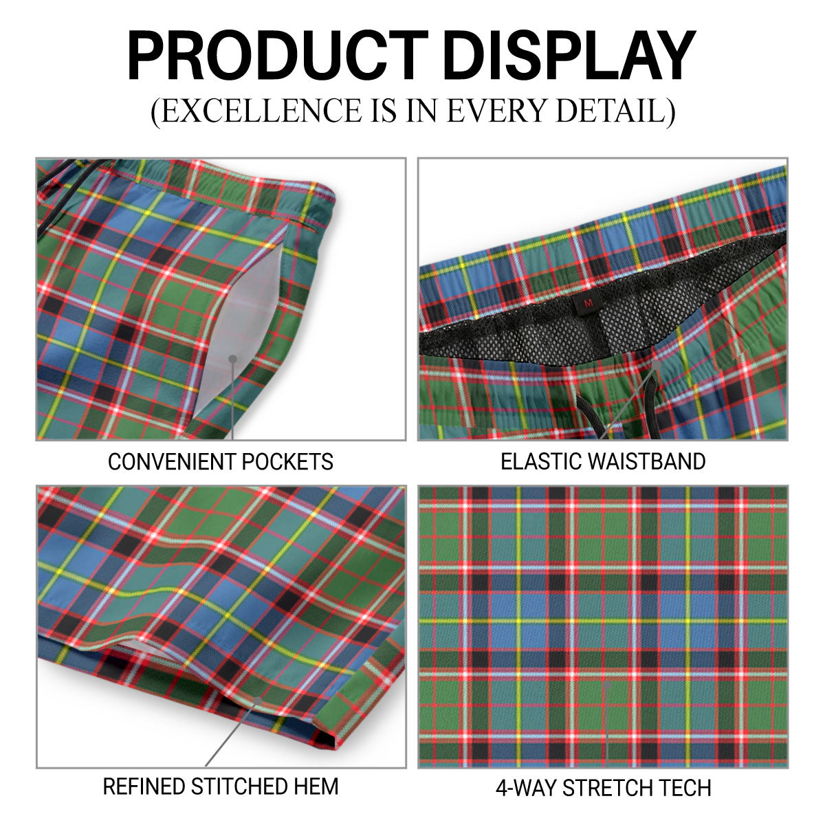 Aikenhead Tartan Crest Men's Beach Shorts