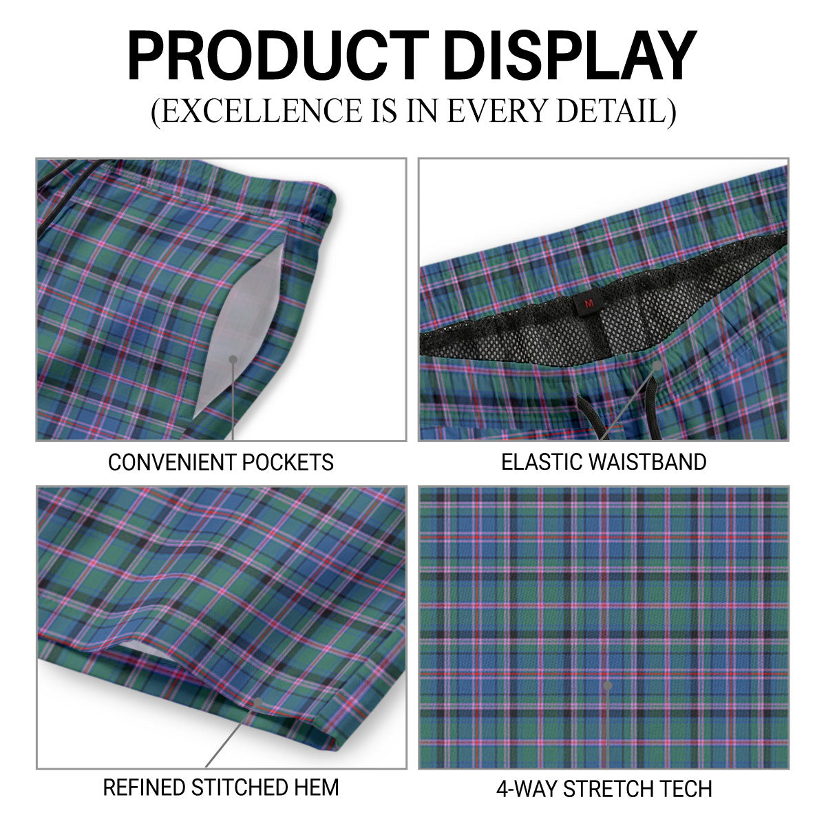 Cooper Ancient Tartan Crest Men's Beach Shorts