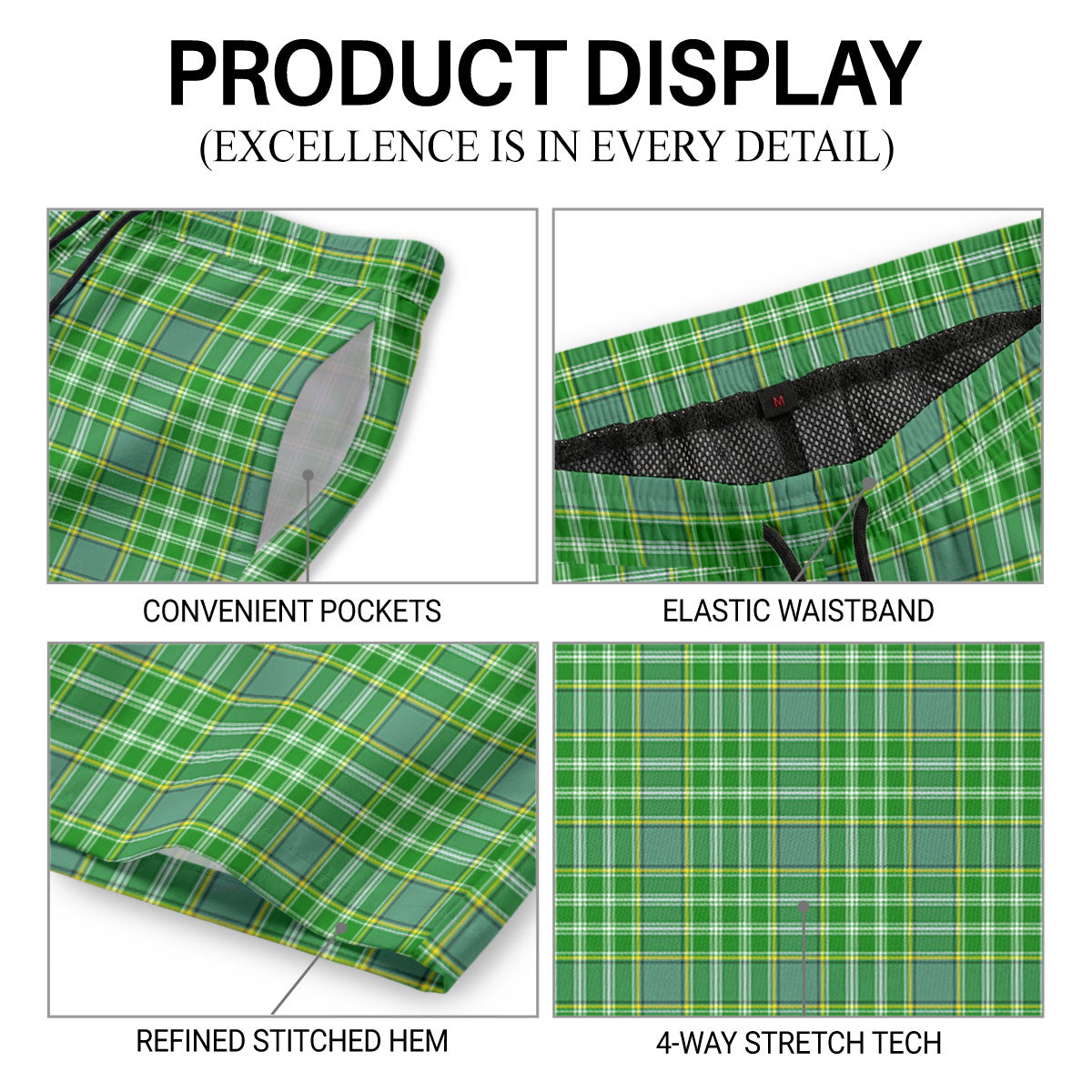 Currie Tartan Crest Men's Beach Shorts