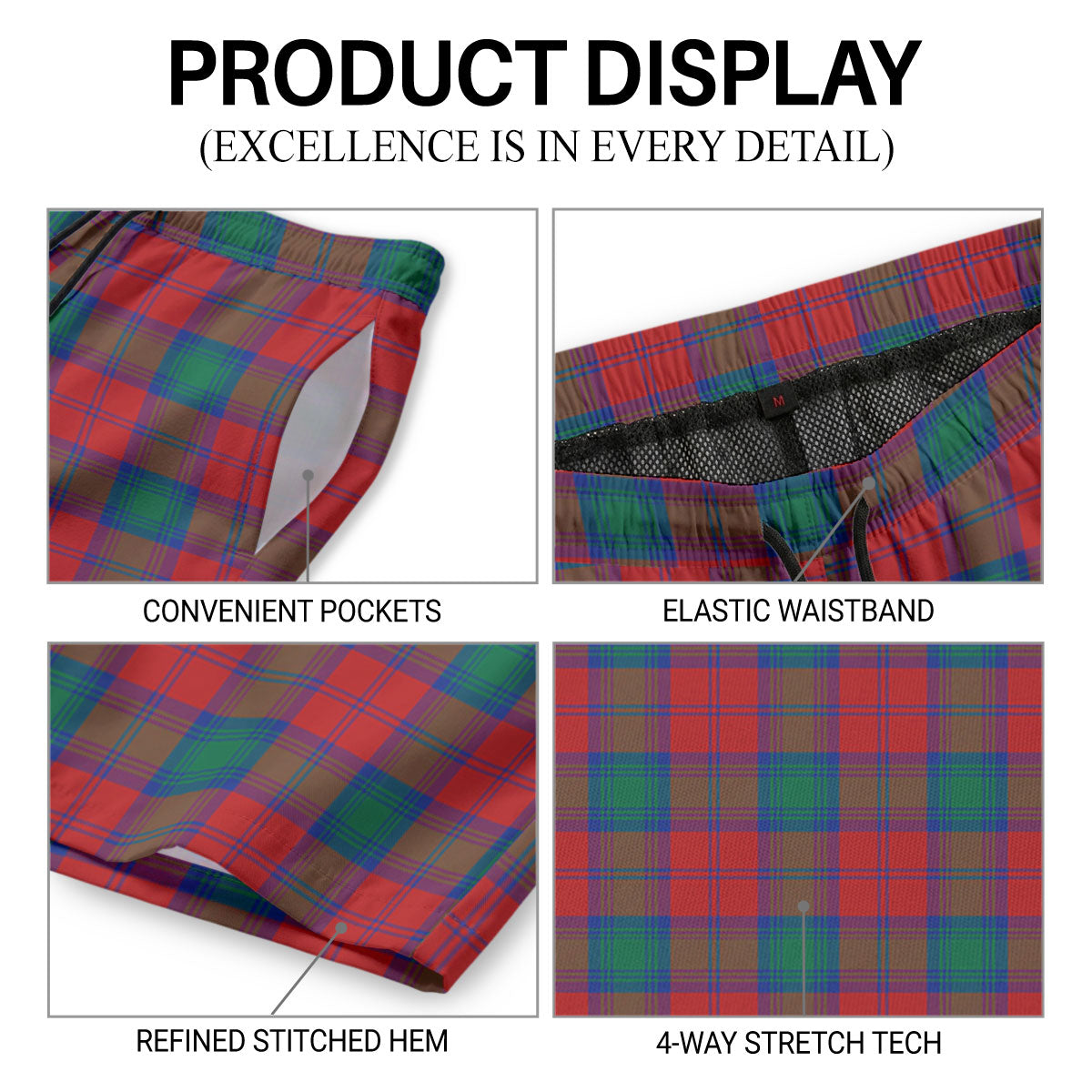Fotheringham Tartan Crest Men's Beach Shorts